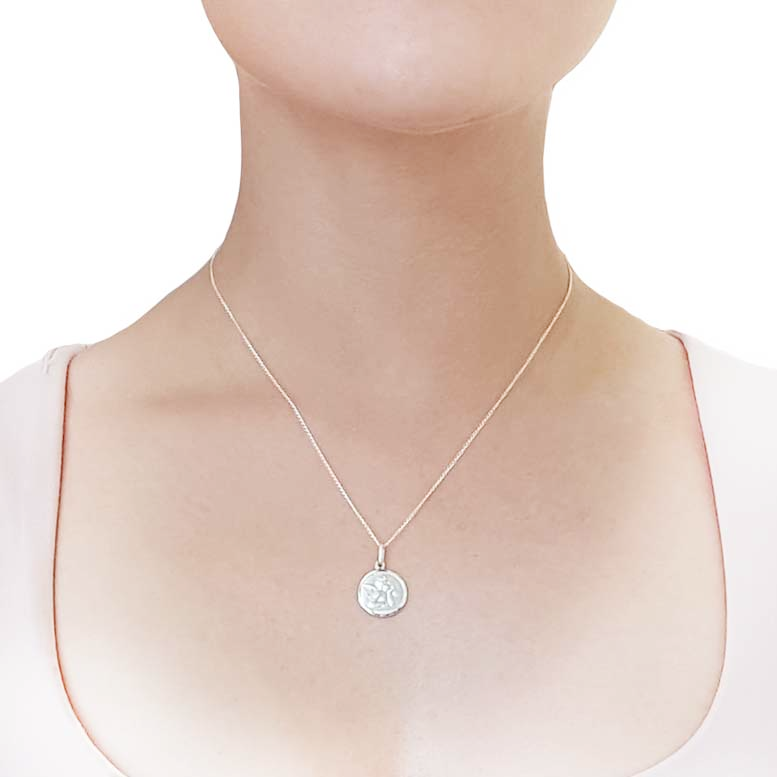 Sterling Silver Guardian Angel Medallion