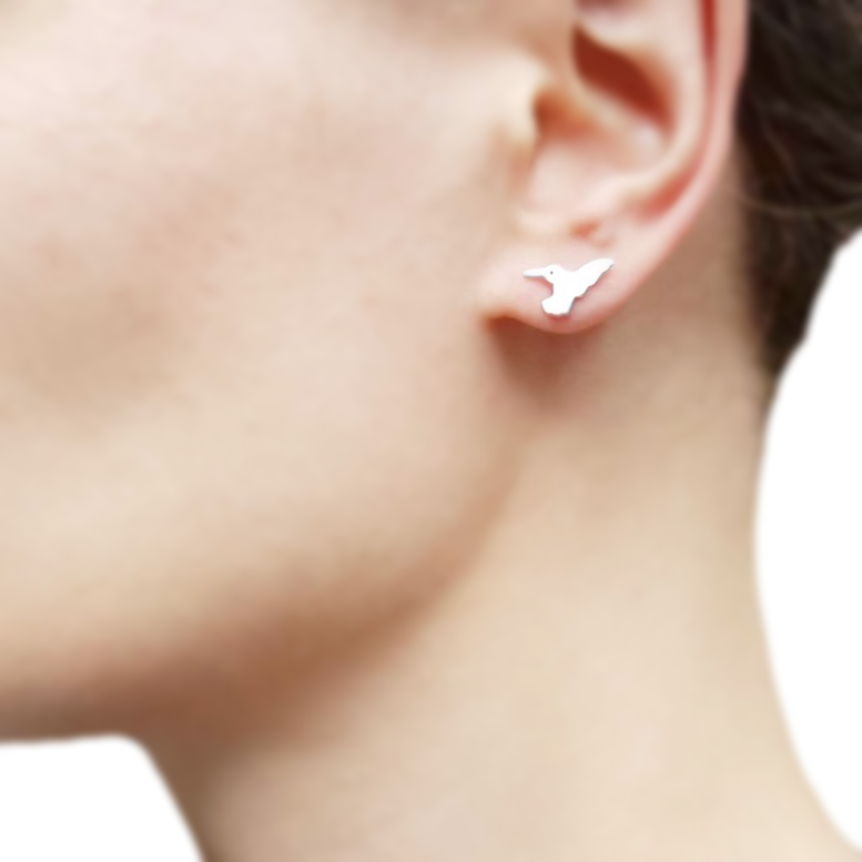 Sterling Silver Bird Studs