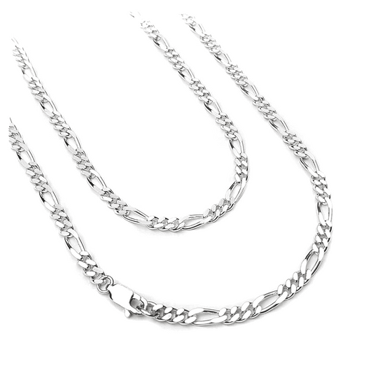 Sterling Silver Diamond-Cut Figaro Chain – 3.5mm
