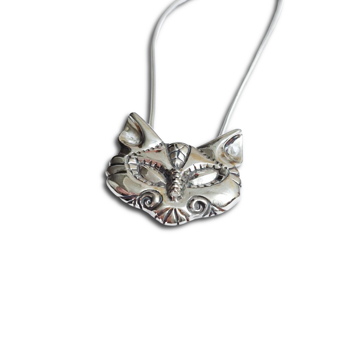 Sterling Silver Cat Pendant