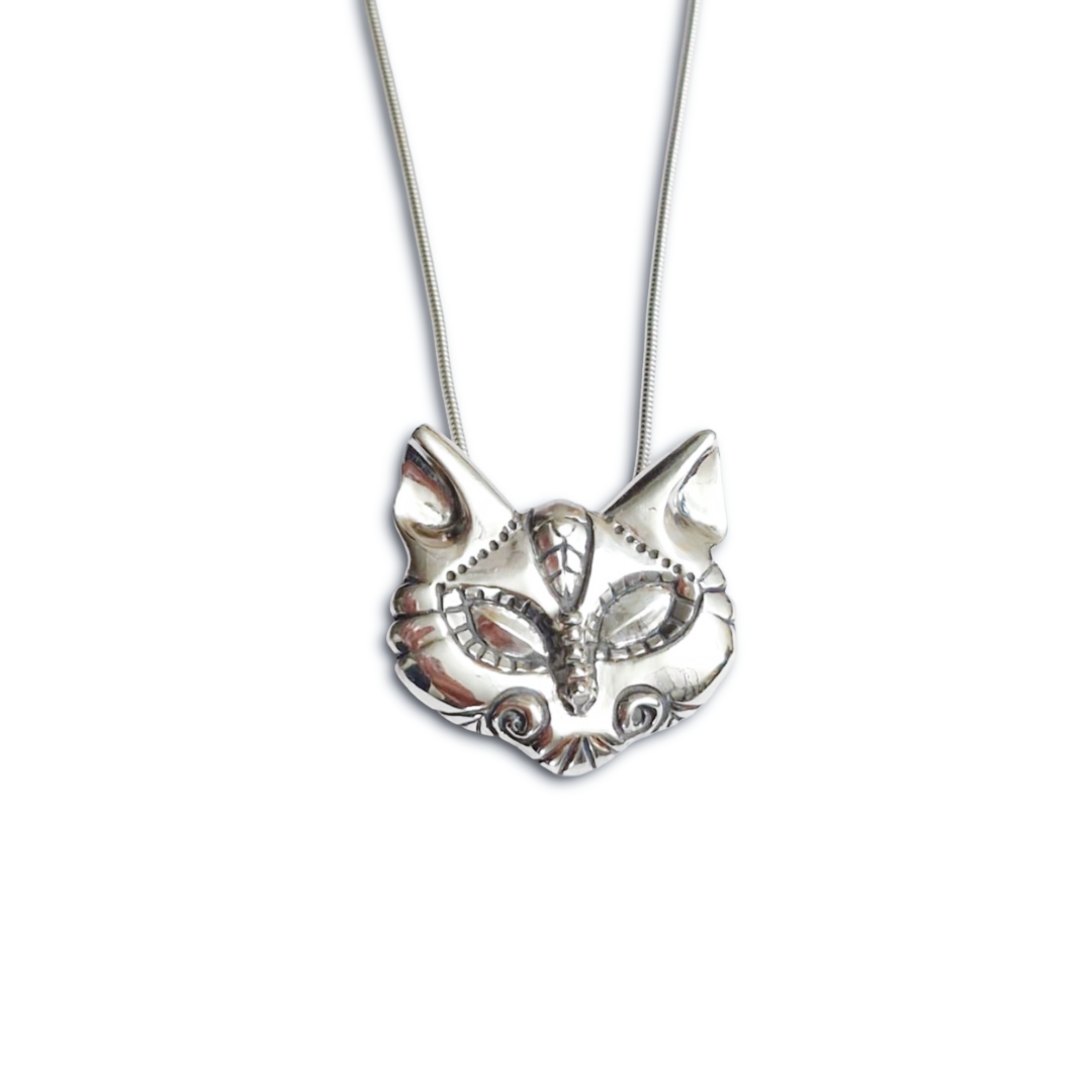 Sterling Silver Cat Pendant