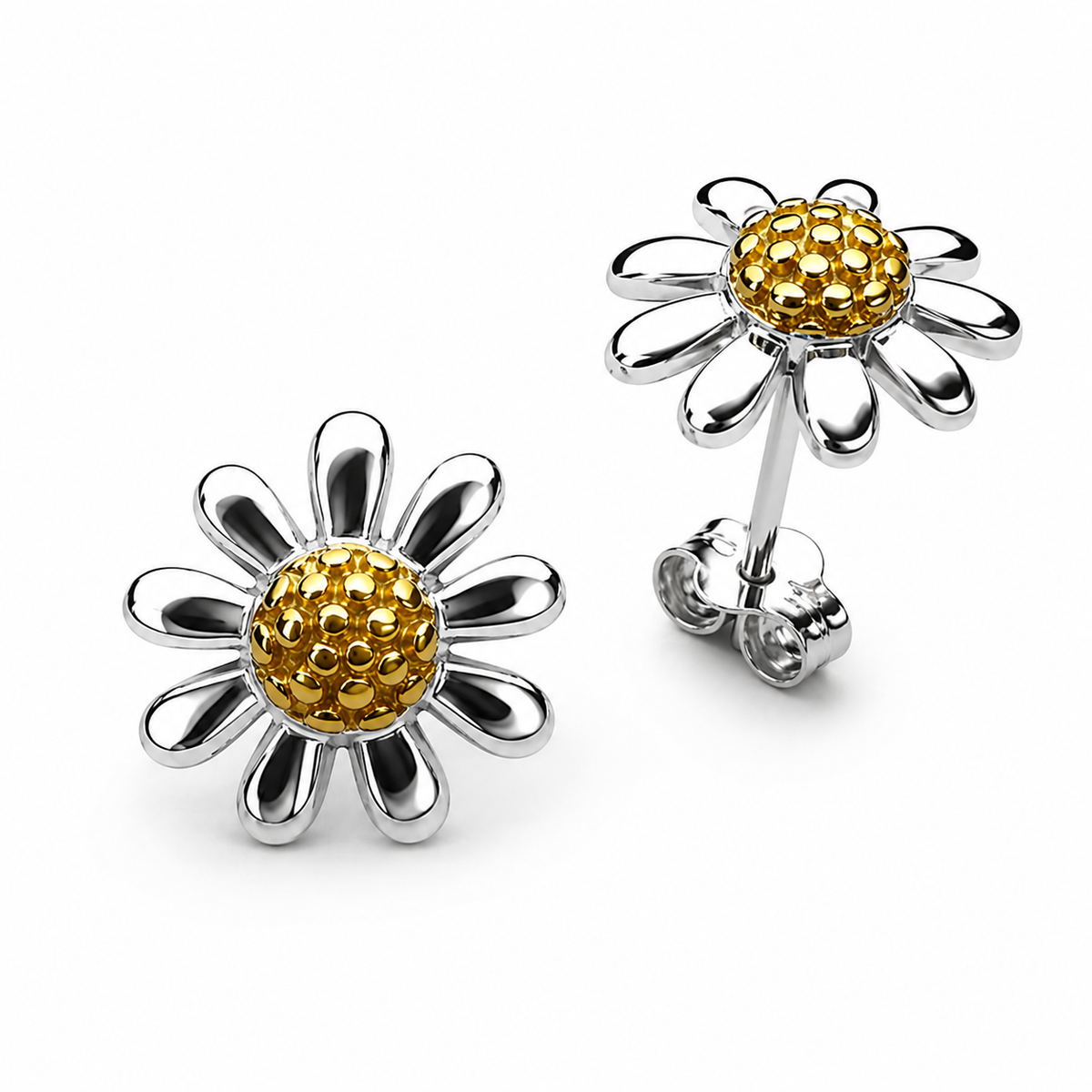 Sterling Silver Daisy Studs