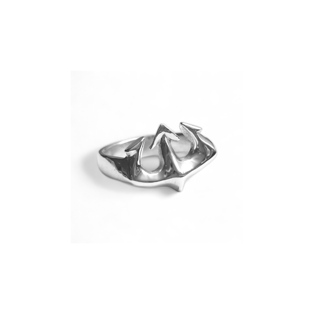 Sterling Silver Trident Ring