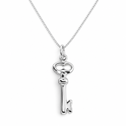 Sterling Silver Key Pendant Necklace