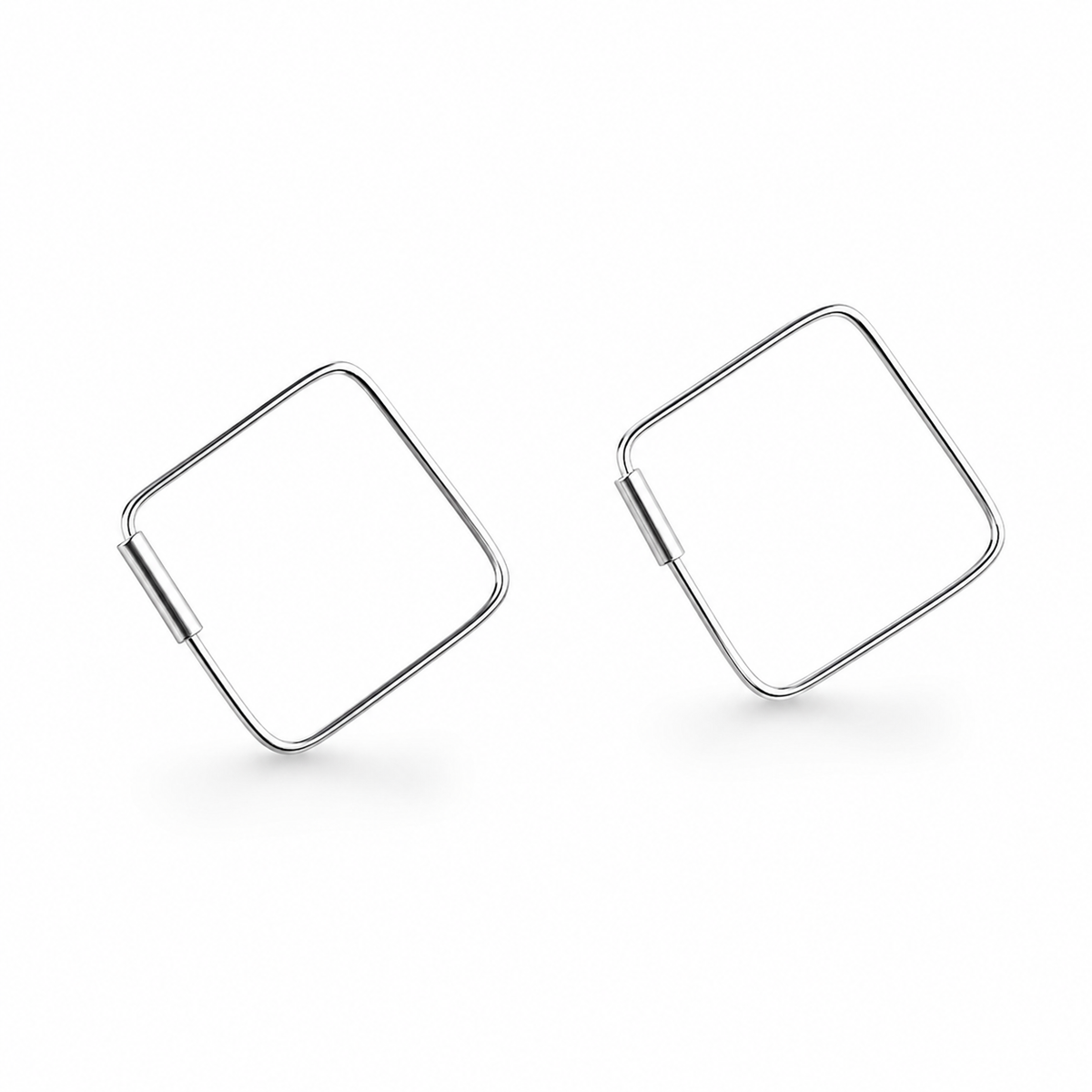 Sterling Silver Square Hoop Earrings