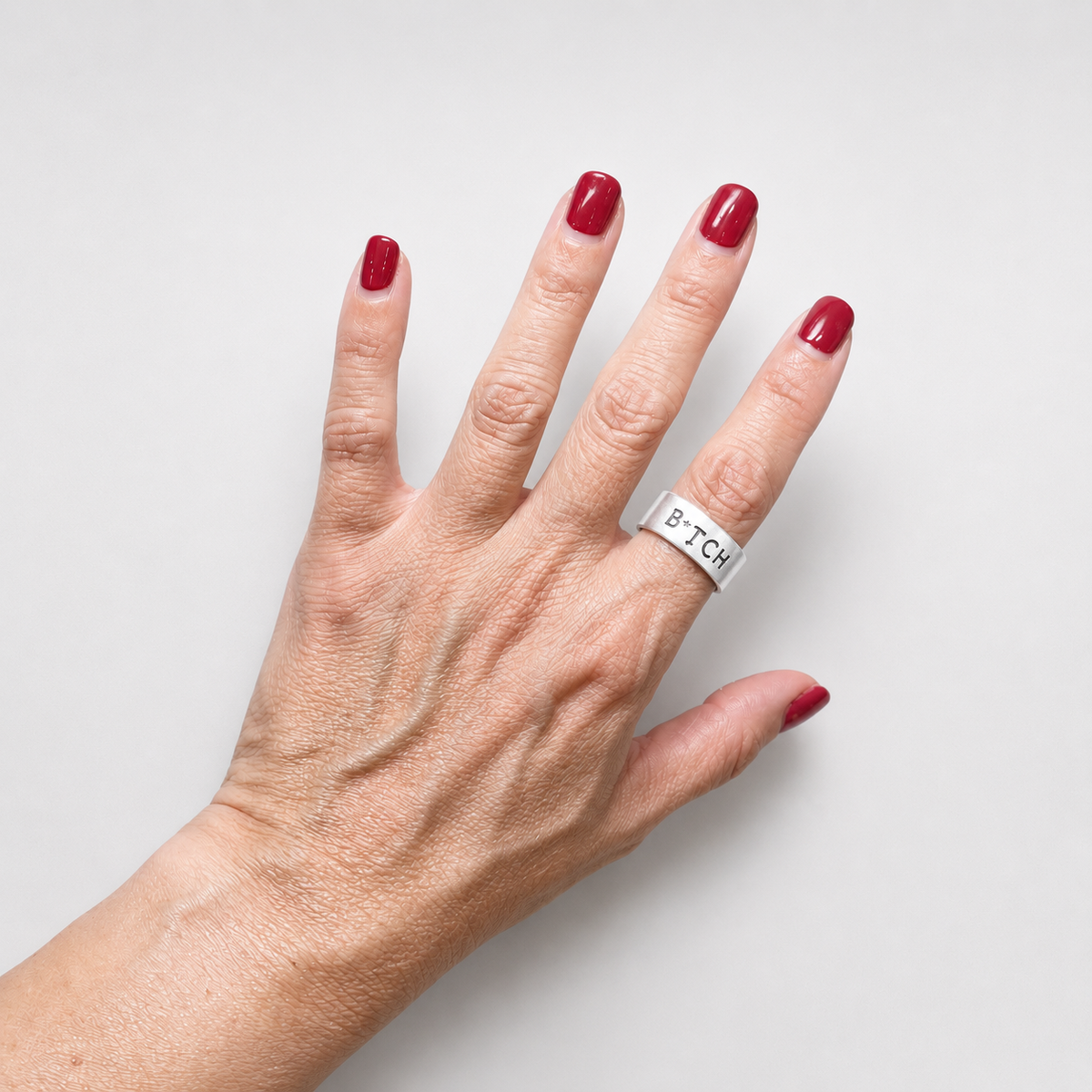 Sterling Silver B*ITCH ring