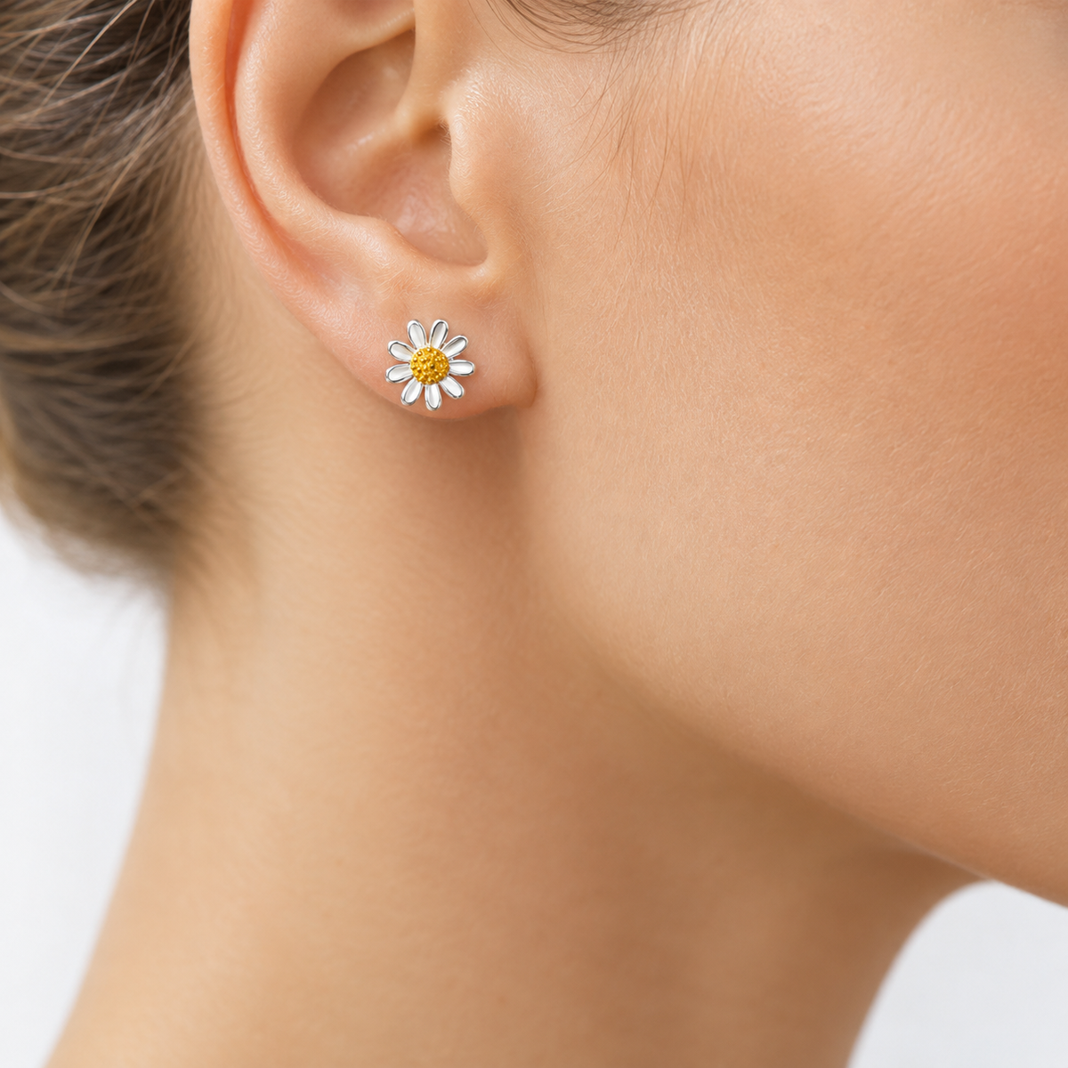 Sterling Silver Daisy Studs