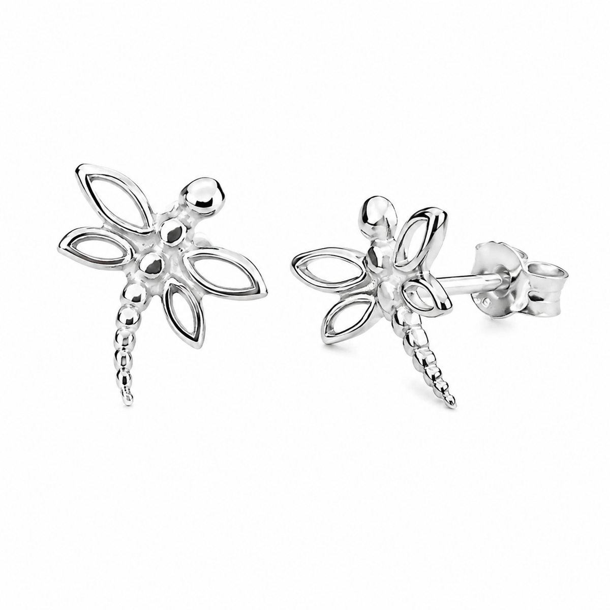 Sterling Silver Dragonfly Stud Earrings