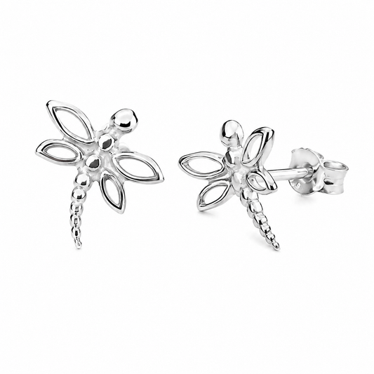 Sterling Silver Dragonfly Stud Earrings