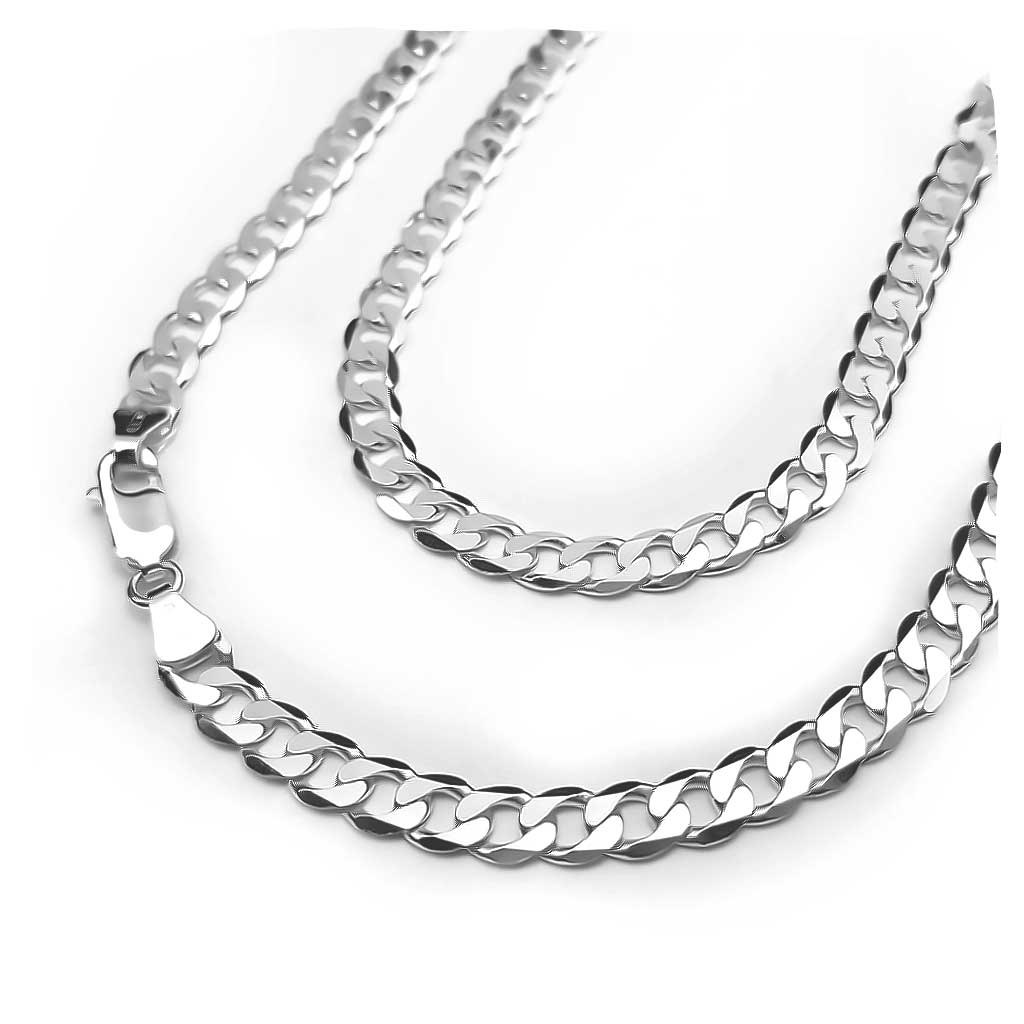 Sterling Silver Flat Curb Chain Necklace – 4.5mm