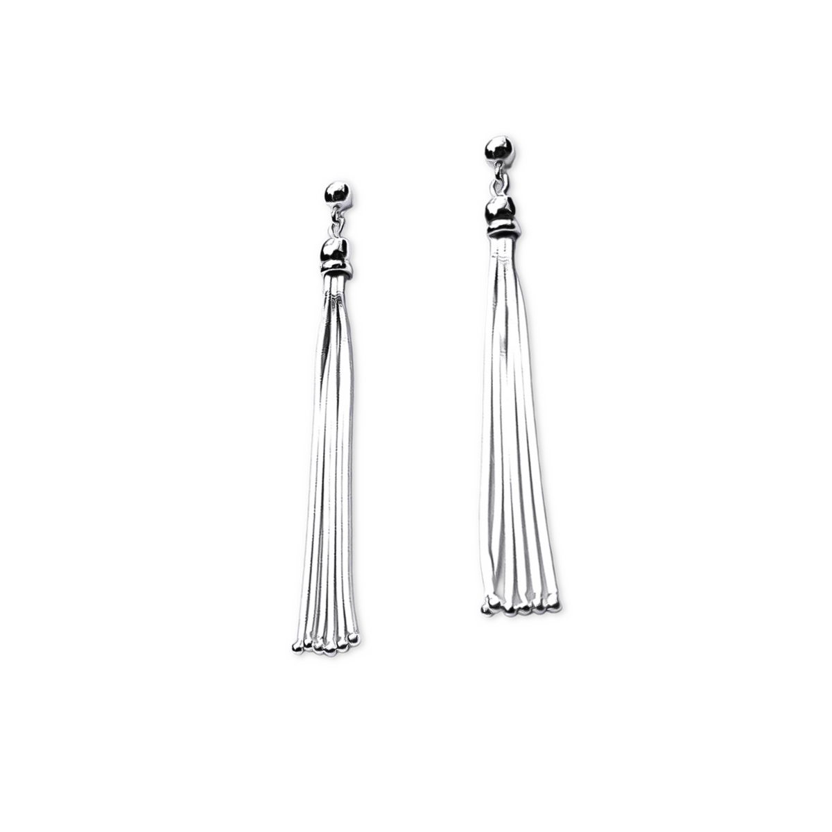 Sterling Silver Long Tassle Earrings