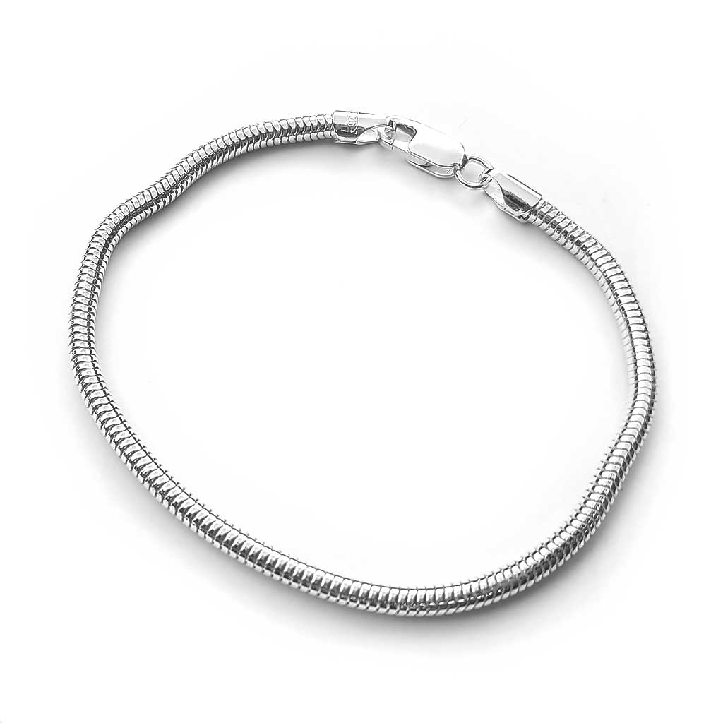 Silver Round Snake Chain Bracelet