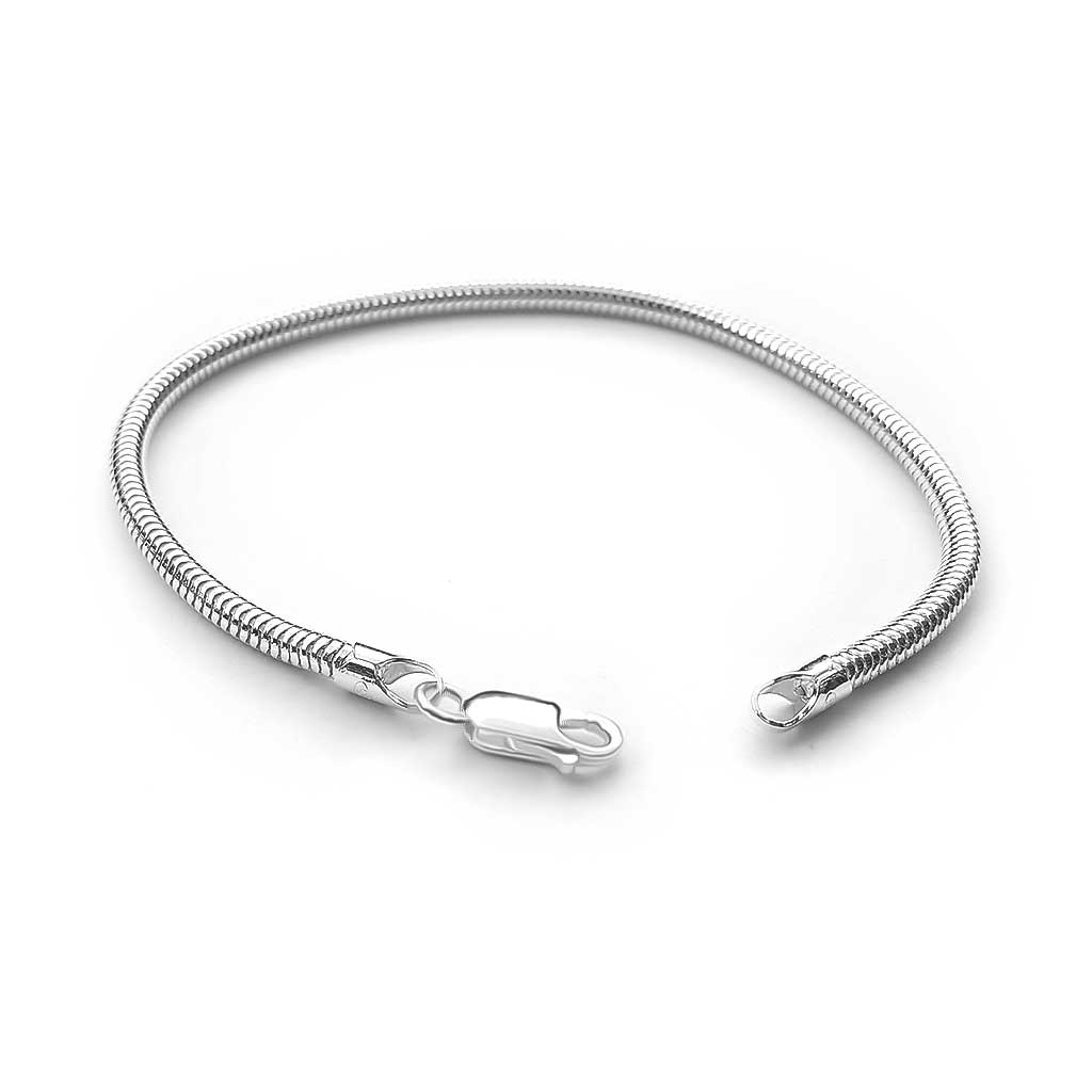 Silver Round Snake Chain Bracelet