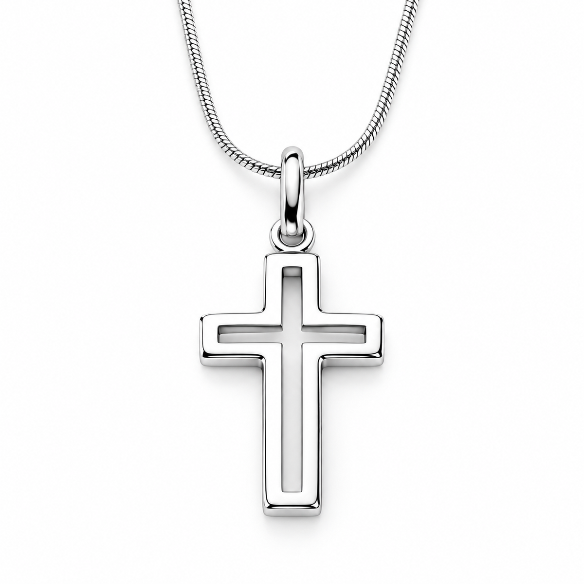 Sterling Silver Small Cut-Out Cross Pendant