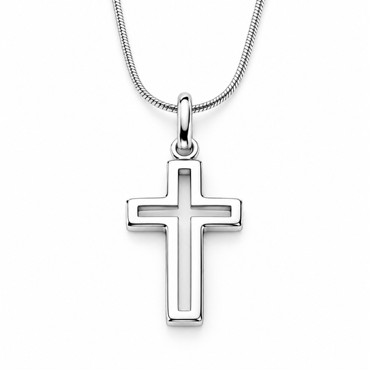 Sterling Silver Small Cut-Out Cross Pendant