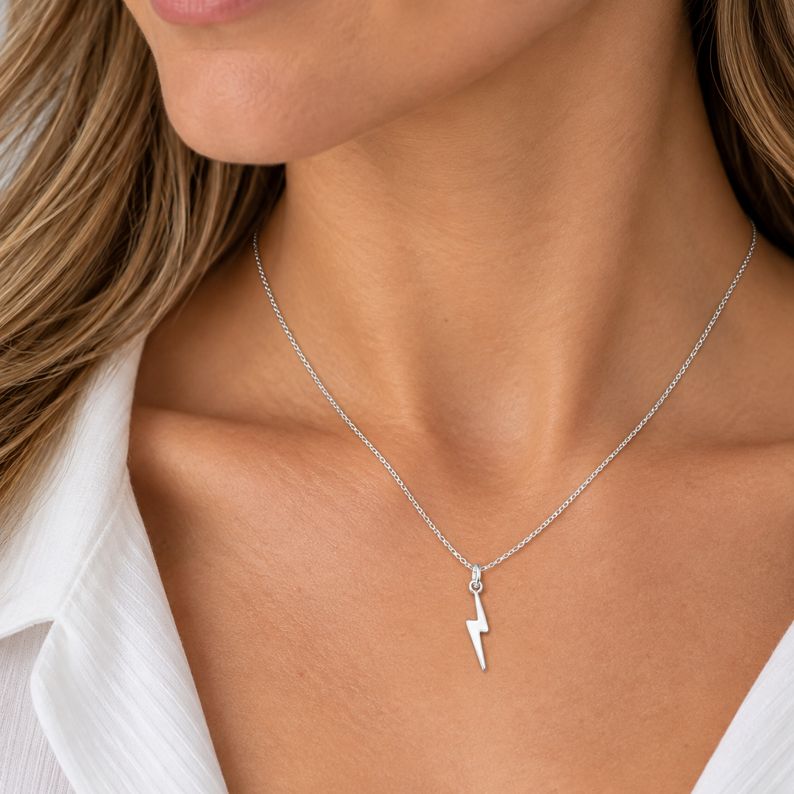 Sterling Silver Lightning Bolt Pendant