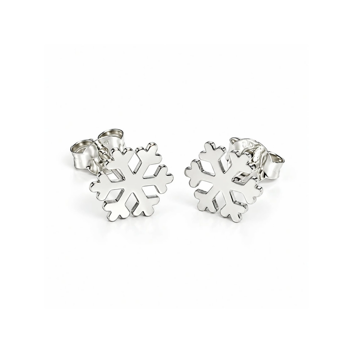 Sterling silver snowflake stud earrings