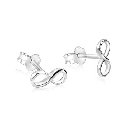Sterling Silver Infinity Stud Earrings