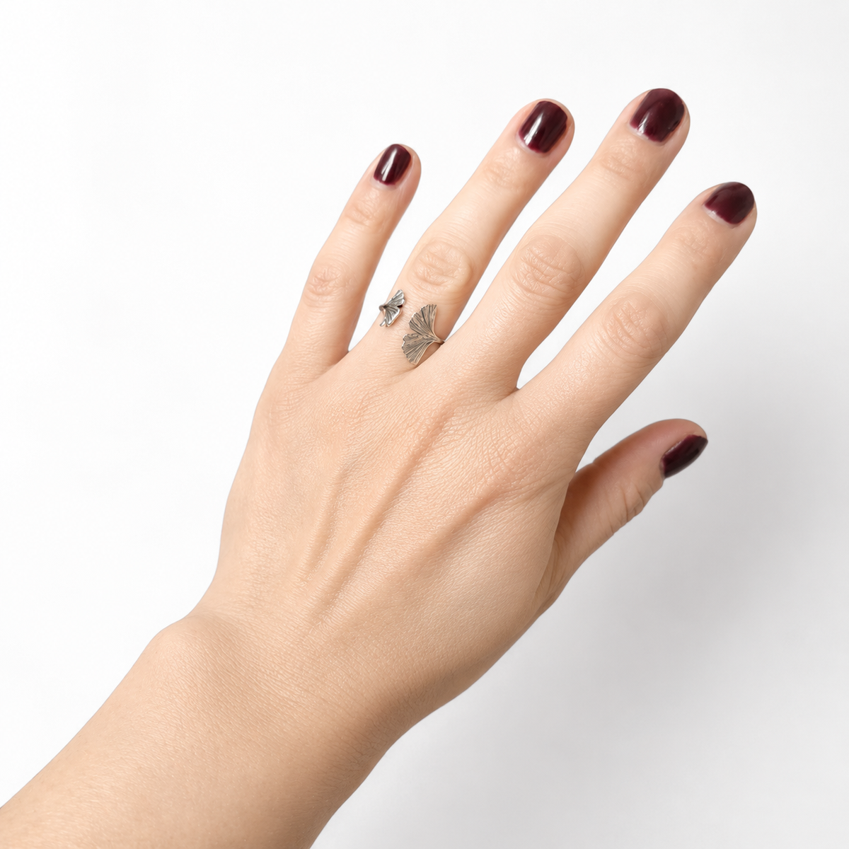 Sterling Silver Ginkgo Leaf Ring