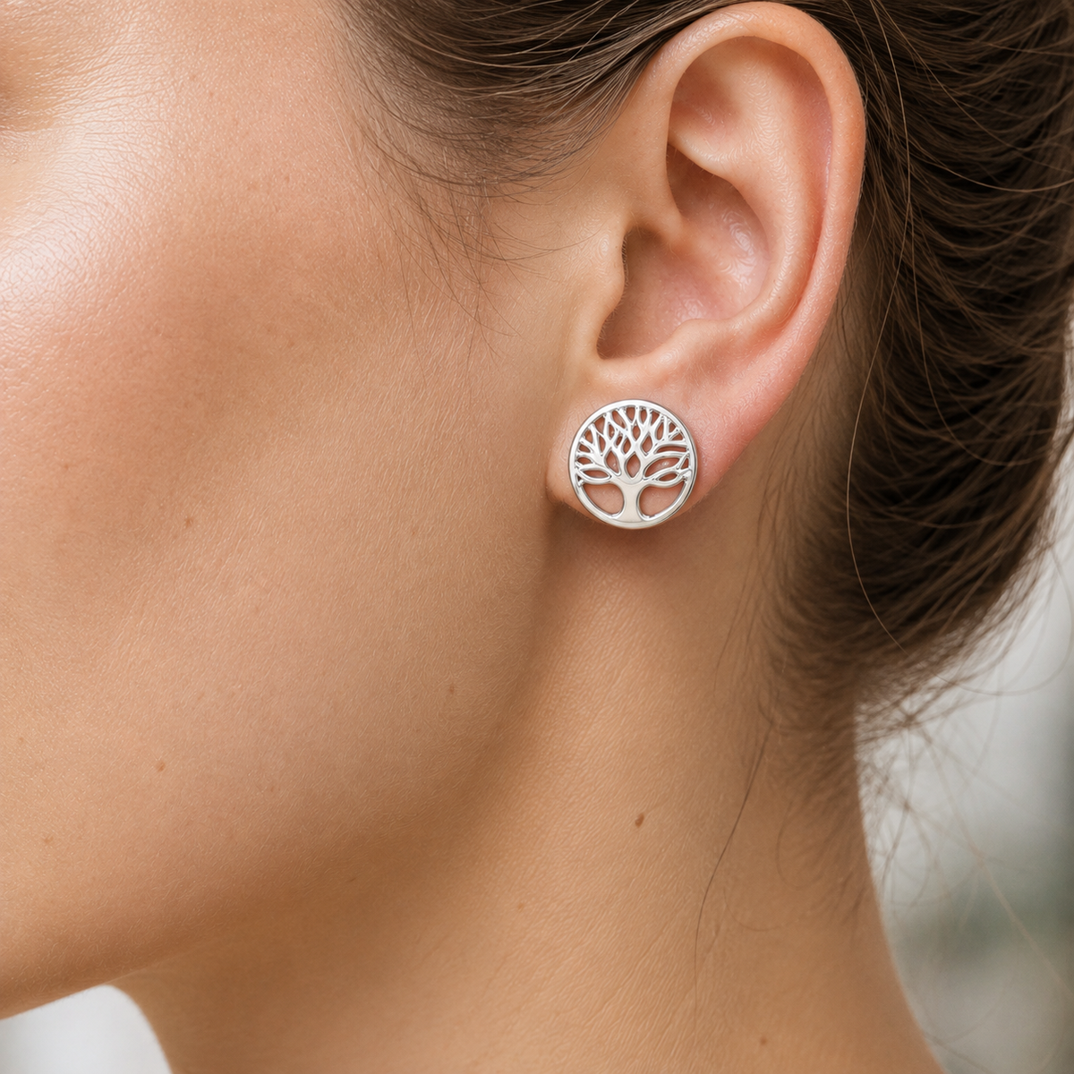 Sterling Silver Tree Of Life Studs