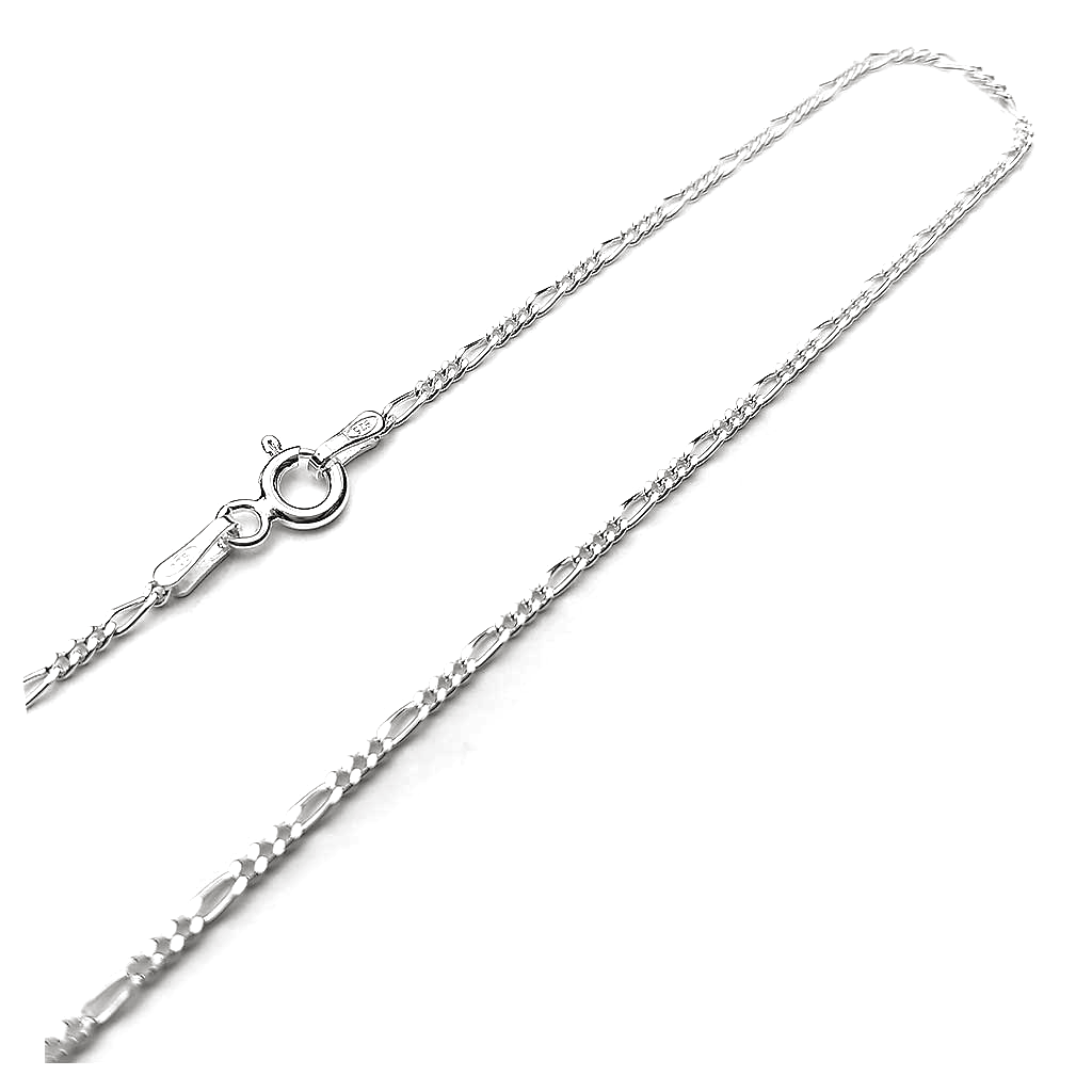Sterling Silver Diamond-Cut Figaro Chain – 2mm