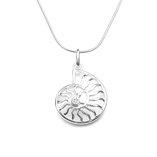 Sterling Silver Ammonite Pendant Necklace
