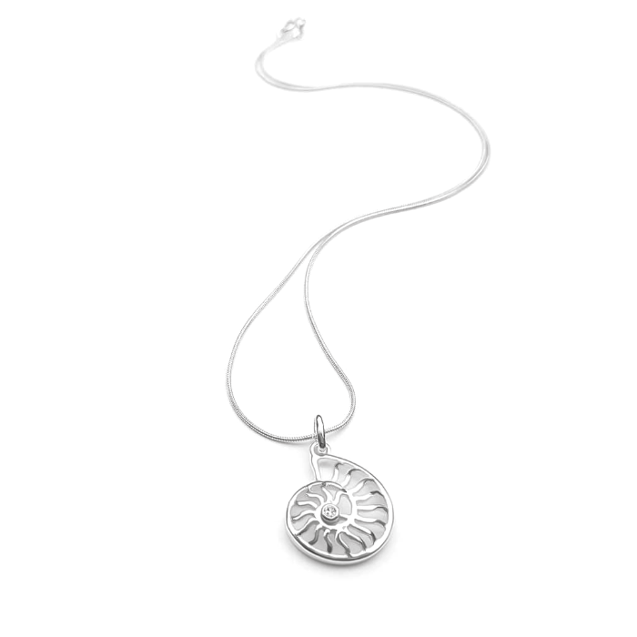 Sterling Silver Ammonite Pendant Necklace