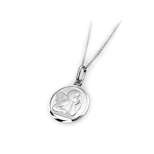 Sterling Silver Guardian Angel Medallion