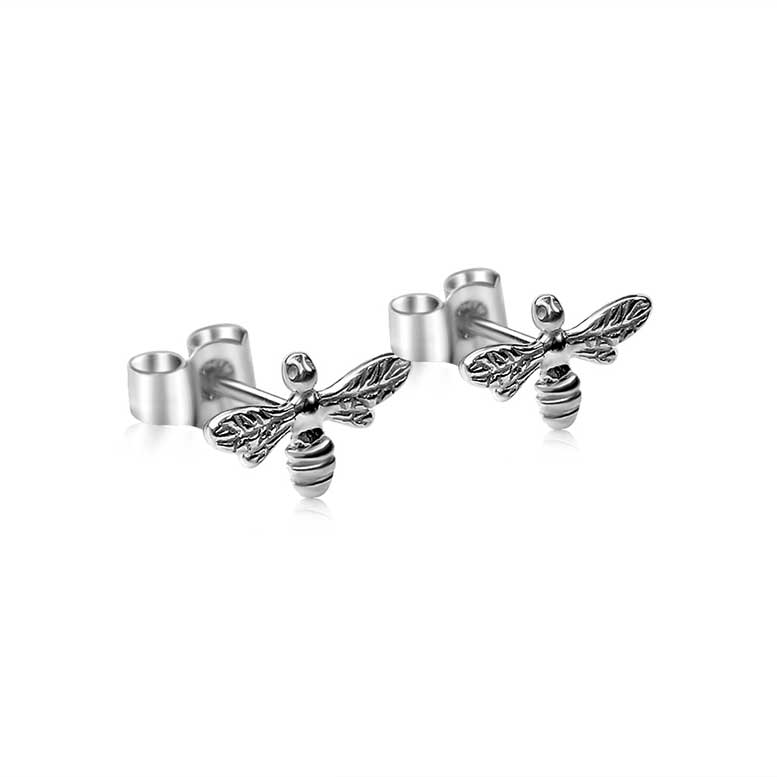 Sterling Silver Bee Stud Earrings