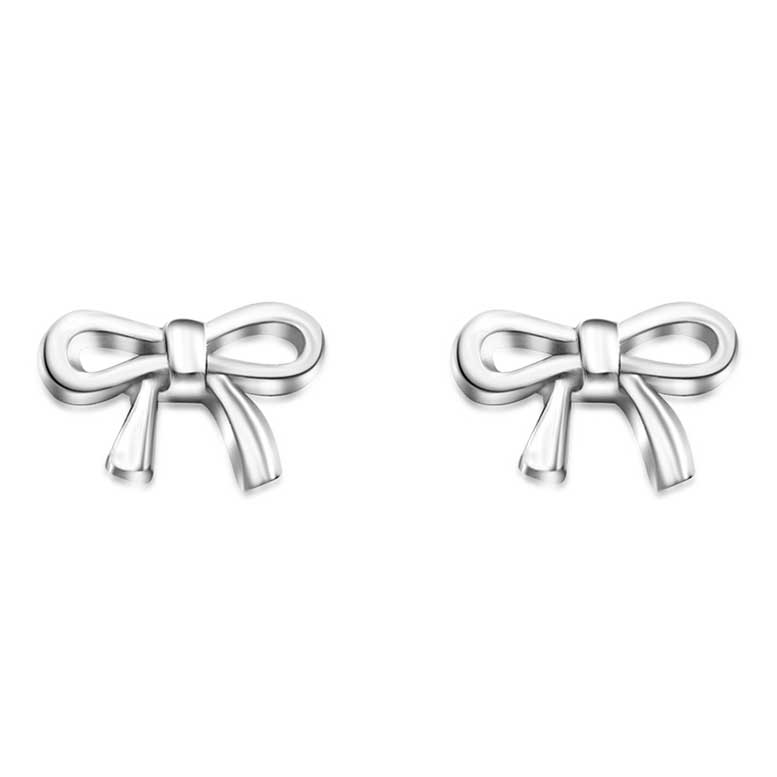 Sterling Silver Petite Bow Stud Earrings