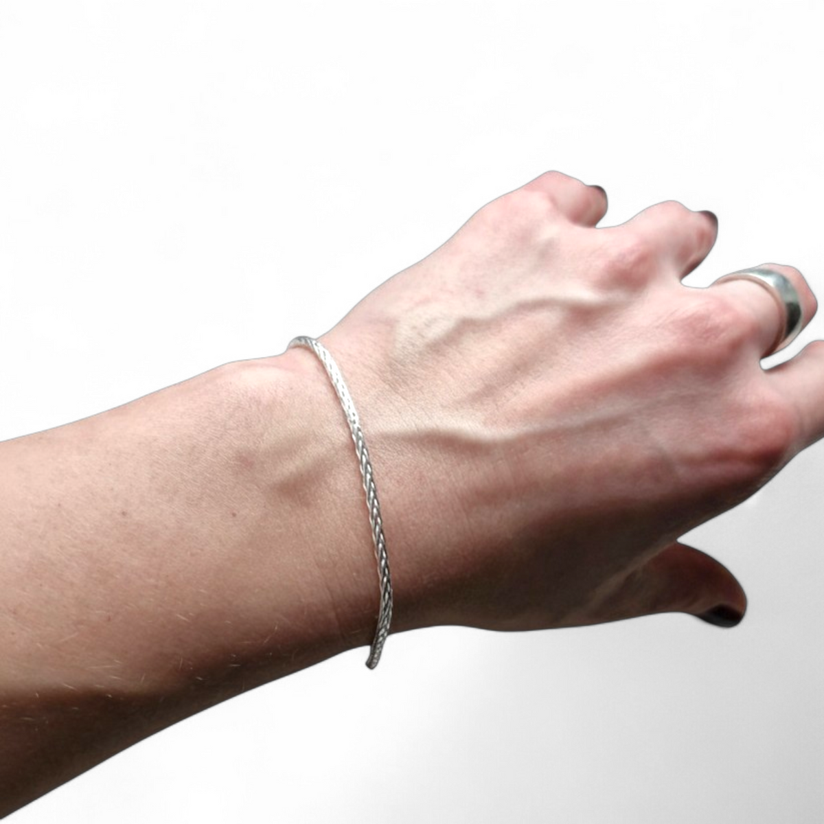 Sterling Silver Braided Chain Bracelet