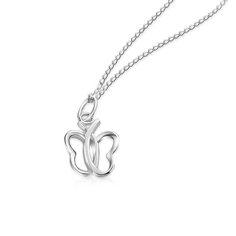 Sterling Silver Contour Butterfly Pendant