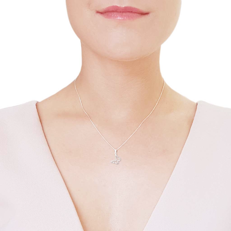 Sterling Silver Butterfly Outline Pendant