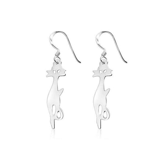 Sterling Silver Cat Earrings