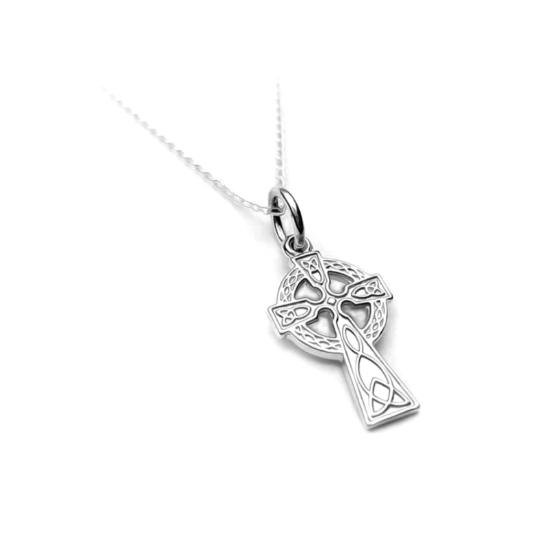 Sterling Silver Celtic Cross Pendant Necklace