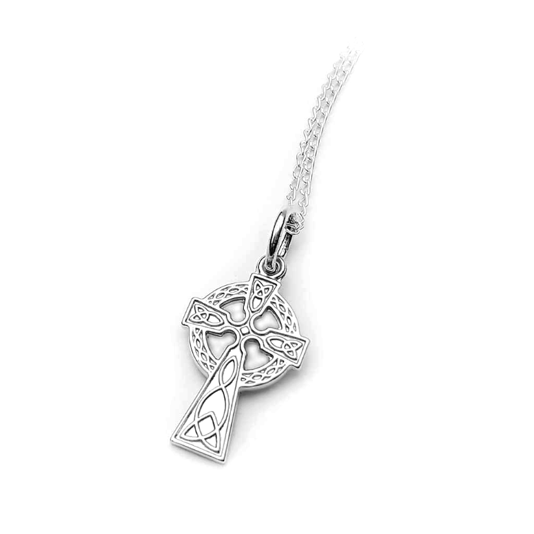 Sterling Silver Celtic Cross Pendant Necklace