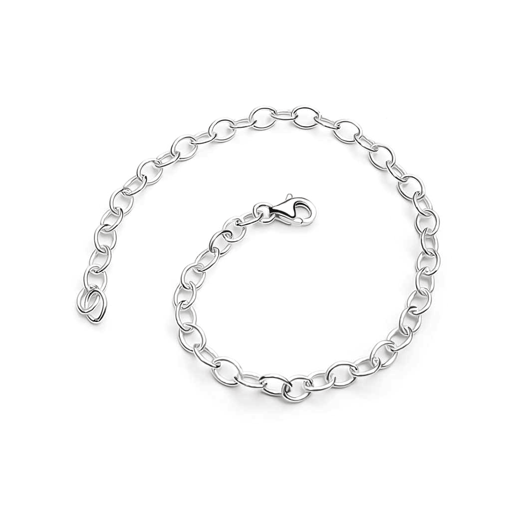 Sterling Silver Clip on Charm Bracelet