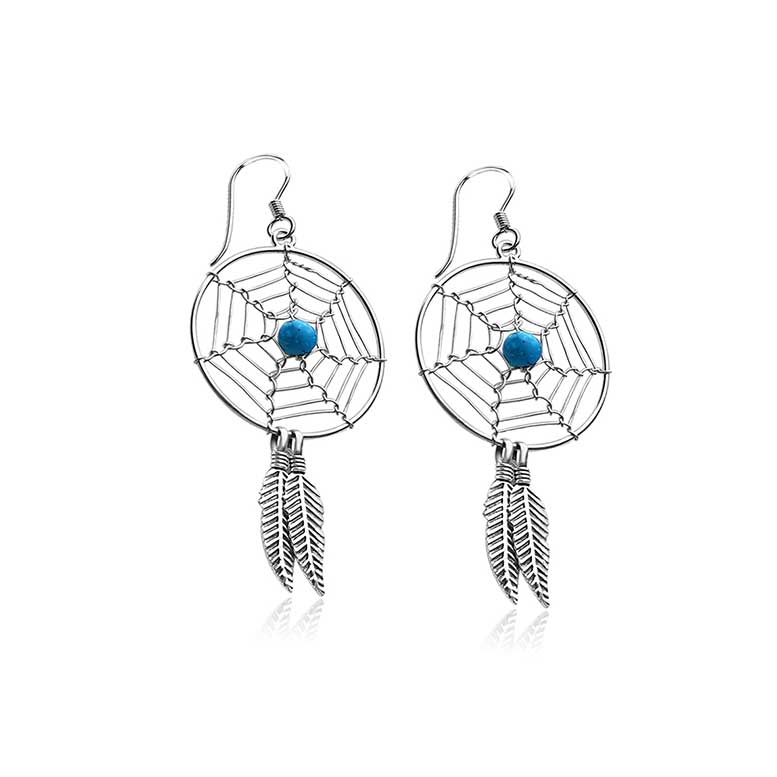 Sterling Silver Dream Catcher Earrings
