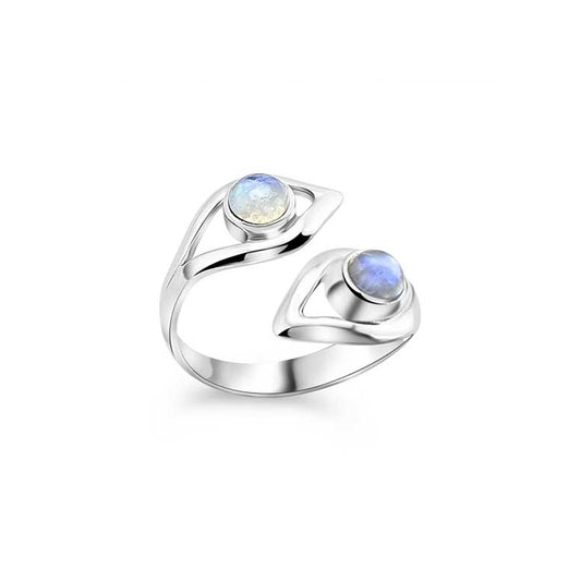Sterling Silver Moonstone Eye Ring