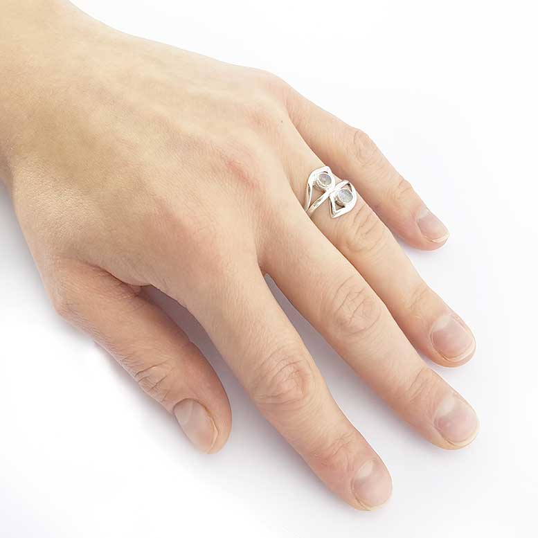 Sterling Silver Moonstone Eye Ring