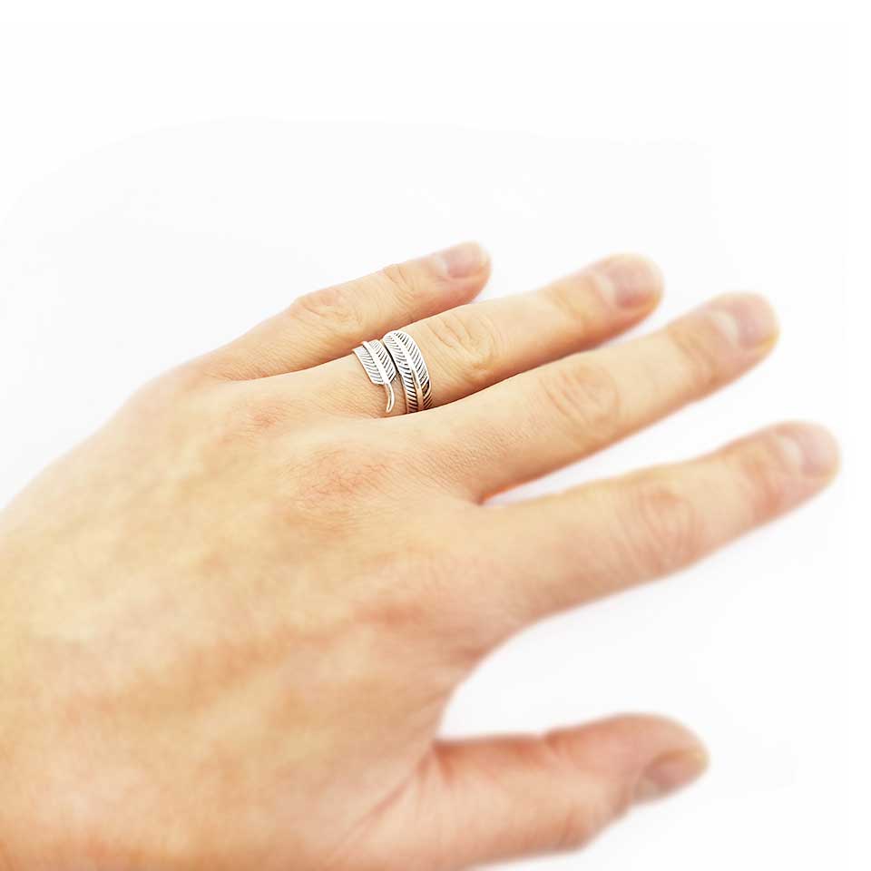 Sterling Silver Feather Ring