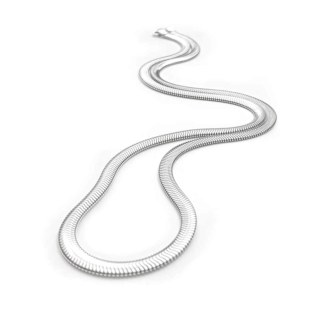 Sterling Silver Flat Snake Necklace