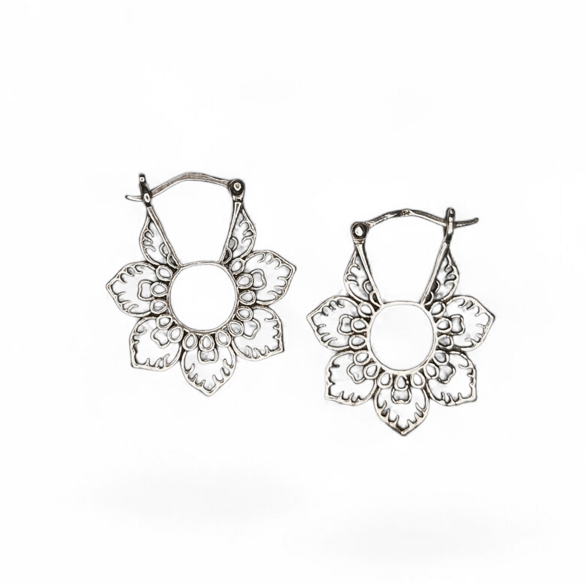 Sterling Silver Flower Creole