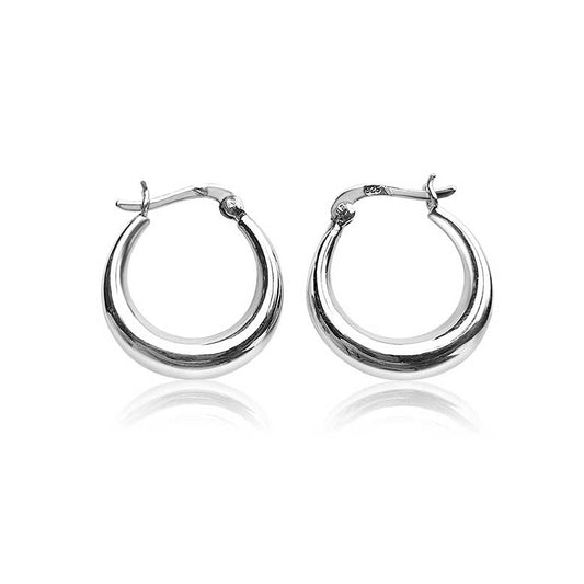 Sterling Silver Heavy Look Creole Earrings