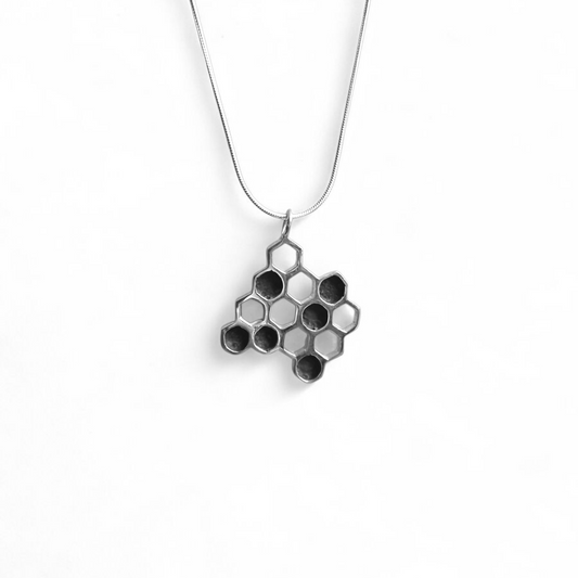 Sterling Silver Honeycomb Necklace