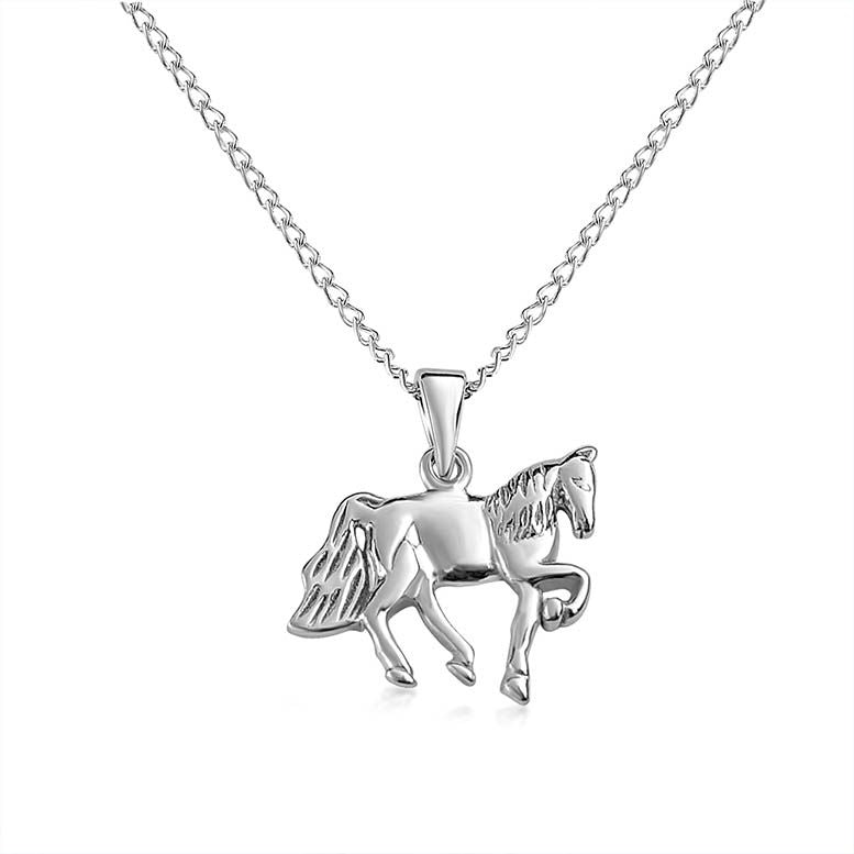 Sterling Silver Horse Pendant Necklace