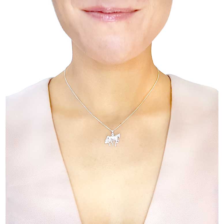 Sterling Silver Horse Pendant Necklace