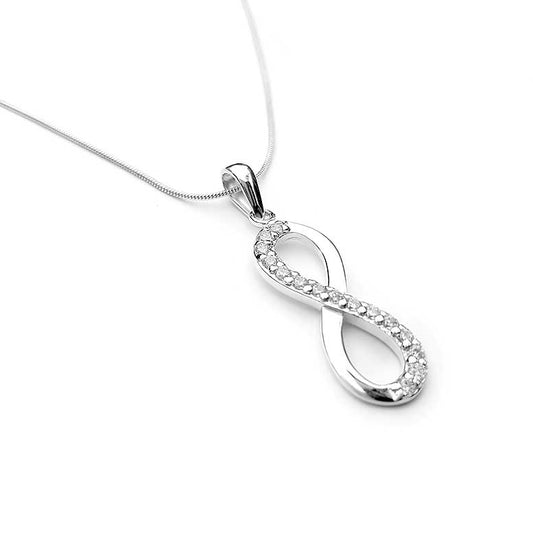 Sterling Silver Infinity Pendant with CZ Stones