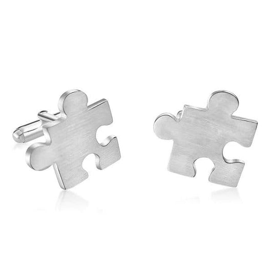Sterling Silver Jigsaw Puzzle Piece Cufflinks