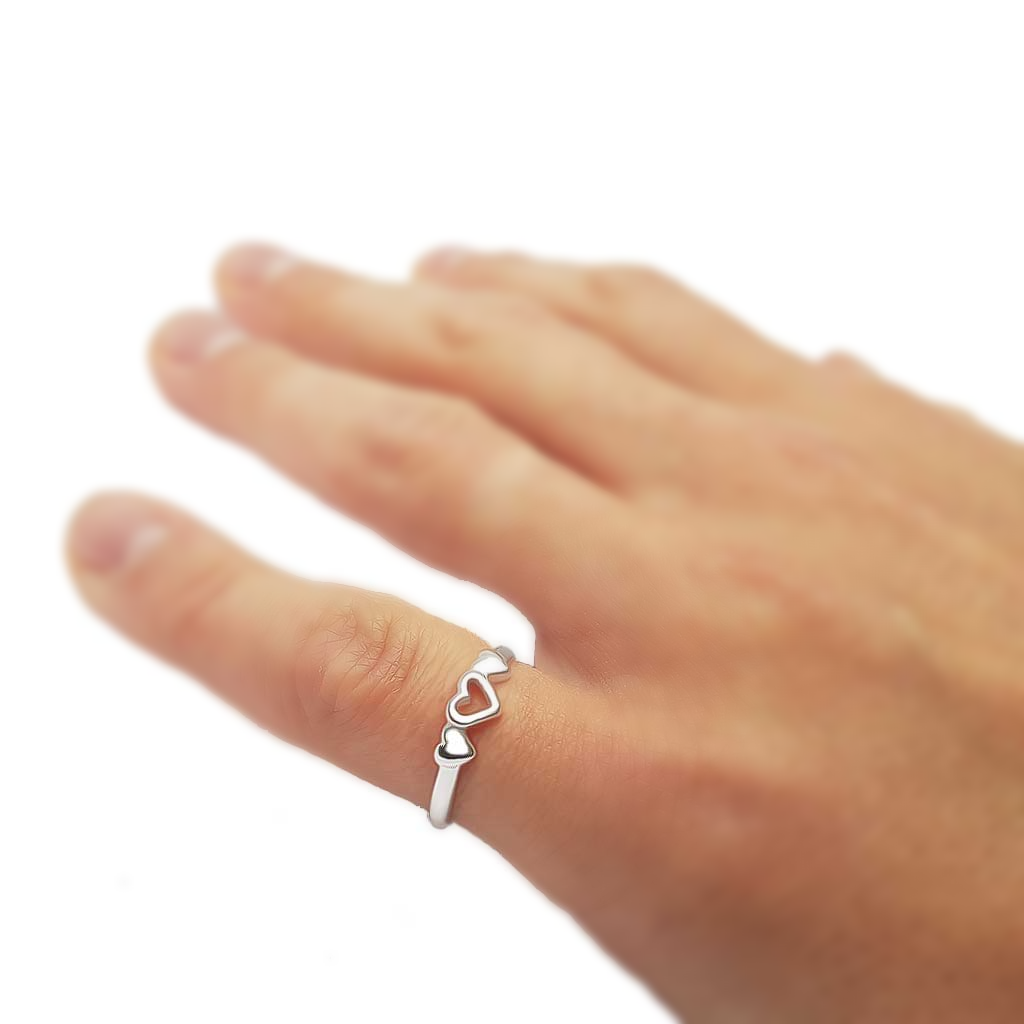Sterling Silver Little Hearts Ring